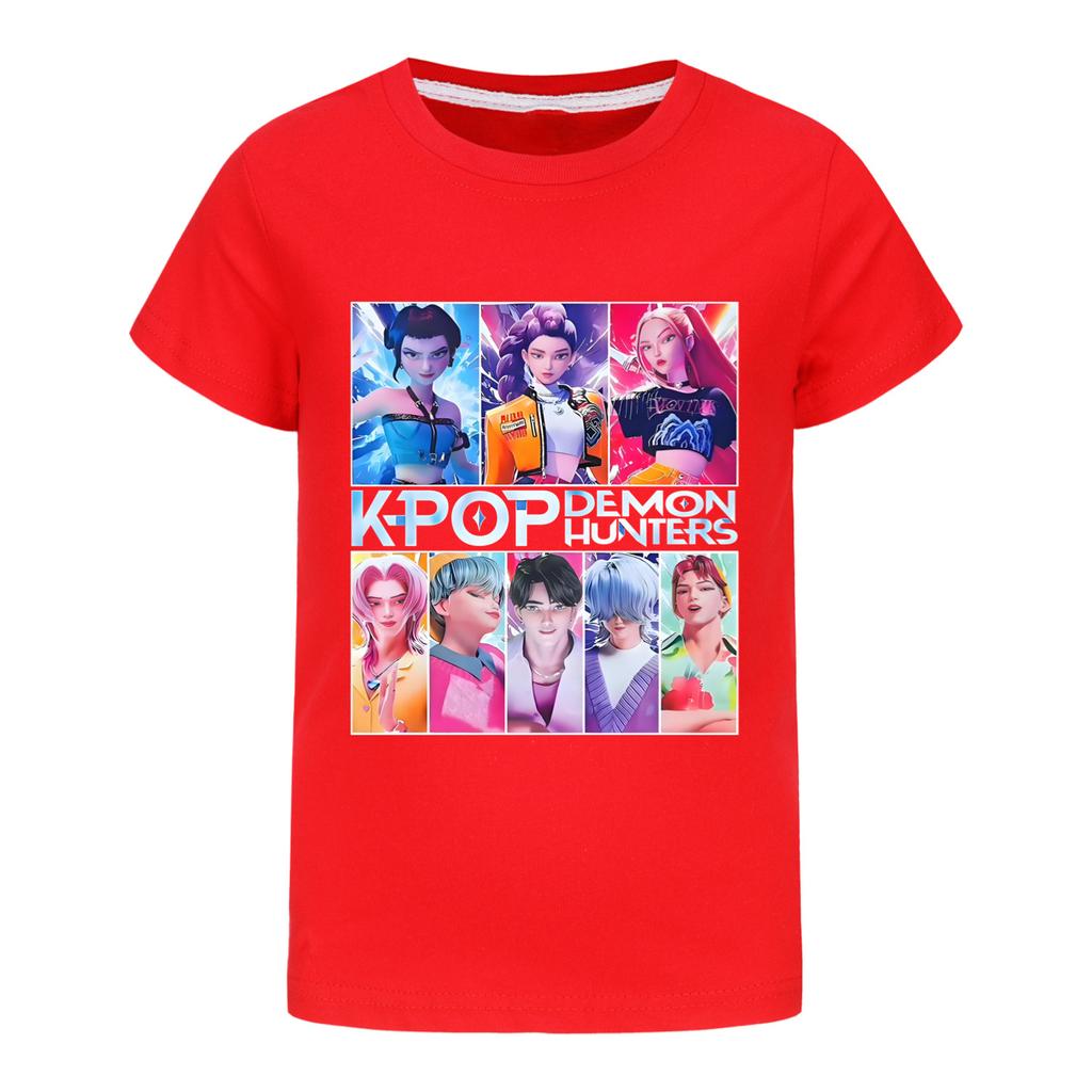 Ubrania dla dzieci KPop Demon Hunters Saja Chłopcy Miękka Chłopcy Dziewczęta Koszulka Letnia Moda Fajna Koszulka dla Dzieci Kostium Cosplay
