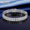 European-American Hip-Hop Double Row 3MM Inlaid Zircon Tennis Bracelet