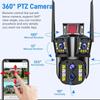 LS VISION Venkovní WIFI IP kamera 16MP 8K HD 10x optický zoom Automatické sledování PTZ Čtyři objektivy Tři obrazovky Vodotěsná bezpečnostní kamera CCTV