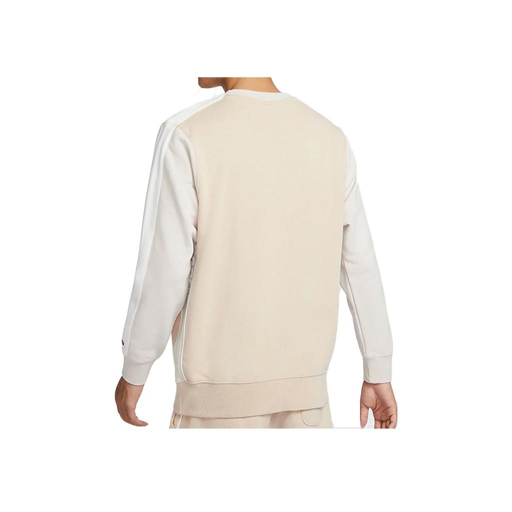 Nike Logo Casual Crew Neck Long Sleeve Sweatshirt Men Sweatshirt Beige HQ4949-126
