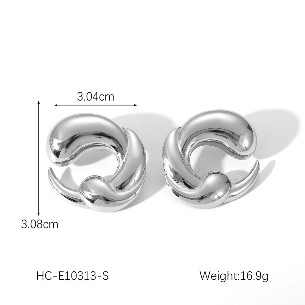 Bestseller C-förmige Edelstahl-Ohrringe für Damen, Perlenstecker, modischer eleganter High-End-Titanstahl-Ohrschmuck