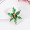 Blucome Crystal Heavy Ladybug Beetle Insect Brooch Pin Enamel Animal Leaf Broach Women Christmas Costume Jewelry
