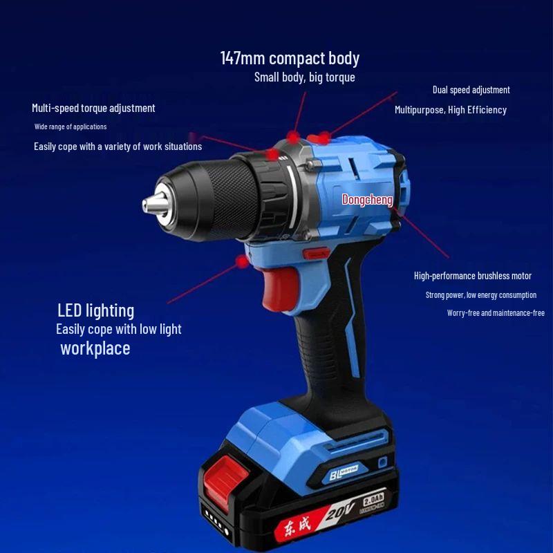 Dongcheng 20V Brushless Cordless Drill Driver CN plug (adapter included)