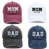 Dad Mom Waterwashed Cotton Baseball Cap With Embroidery For Casual Outdoor Wear