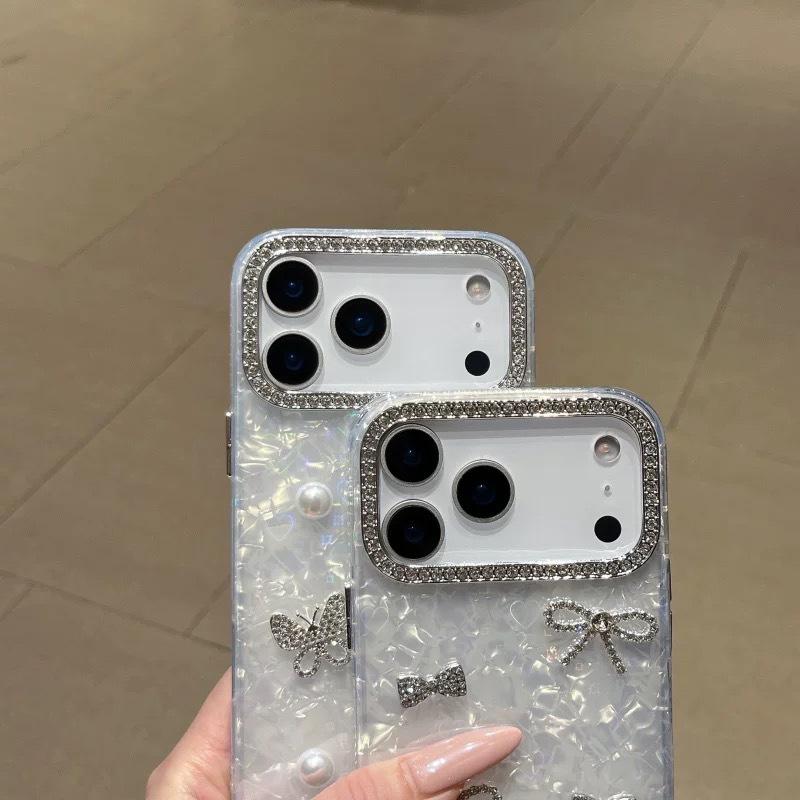 Seashell Pattern Bow Mobile Cover for Apple 17 Pro Max Pearl Butterfly iPhone 11 12 13 14 15 16 Phone Case