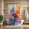 "Watercolor Coral Abstract Shower Curtain - Coastal Decor, Ocean-Inspired, Beach House Aesthetic, Boho Nautical