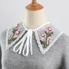 Women False Collar Embroidery Blouse Top Collar Elegant Fake Collar Shawl Wrap Universal Party Dress Clothes Accessories