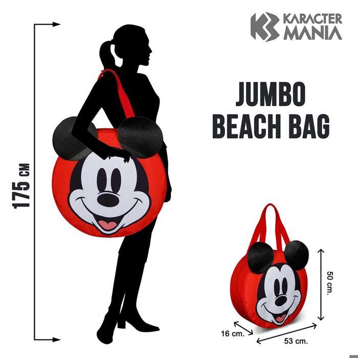 Sac de Plage Jumbo - Disney Mickey Mouse Face - Multicolore - Taille Unique