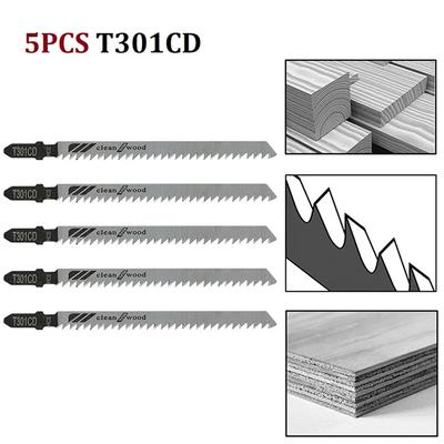 5Pcs 4.56inch Jigsaw Blades Reciprocating Saw Blade T301CDFor Sheet Panels Wood Plastic Metal Cutting Tool Accessories