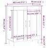 VidaXL Buffet gris béton 69,5x34x90 cm bois d'ingénierie 830184