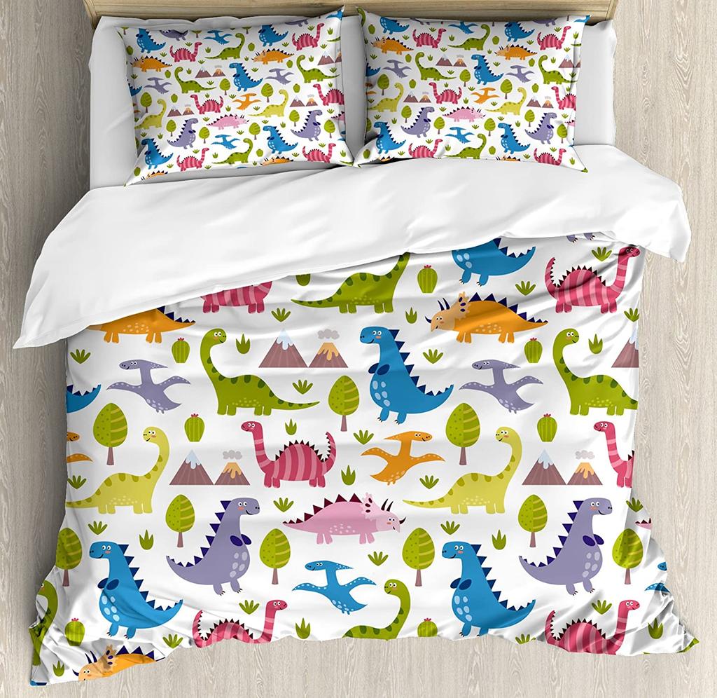 Kids Bedding Set For Bedroom Bed Home Skiing Penguins On Snowboards Winter Sports Themed P Duvet Cover Quilt Cover Pillowcase