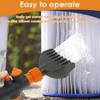 Handheld Spa Filter Clean Brush Double Row Nozzle Universal Pool Cartridge Filter Brush for Most Standard Pool Hot Tub Filters