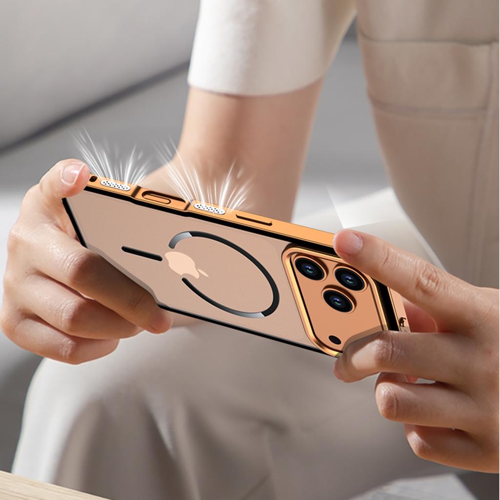 For iPhone 17 Pro Case Compatible with MagSafe Aluminium Alloy PC Matte Phone Cover Pop-Up Snap Lock