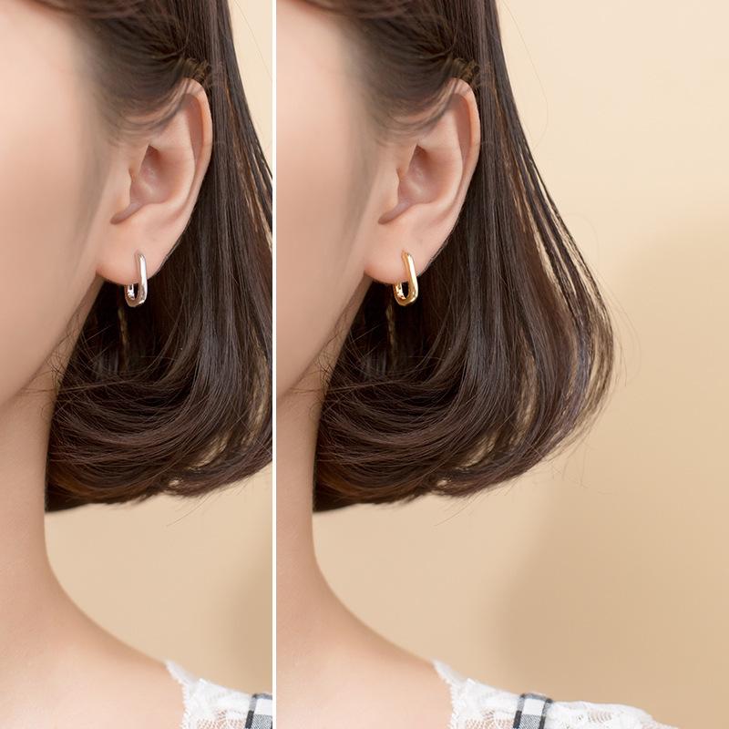 S925 Sterling Silver Korean O-Shaped Hoop Earrings - Simple, Fresh, Girlish Style.