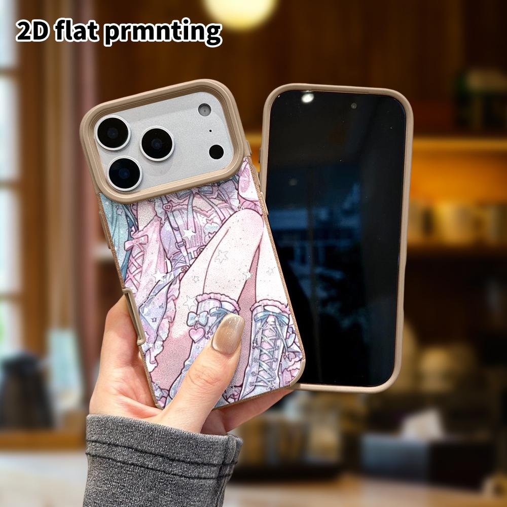 Phone Case: Lambskin 2D Flat Samsung Galaxy A34 A35 M05 M06 S20 S22 S21 FE Plus 5G Protective Case, Pink and Blue Twin Tails, Christmas and Halloween