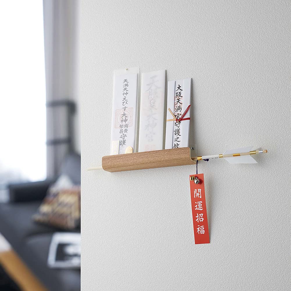 Yamazaki Jitsugyo God Bill Holder Pin for Plaster Board and Wood Screws Natural Approximately W25 X X H5 Cm RIN Simple Shinto Altar Bill Holder Hamaya