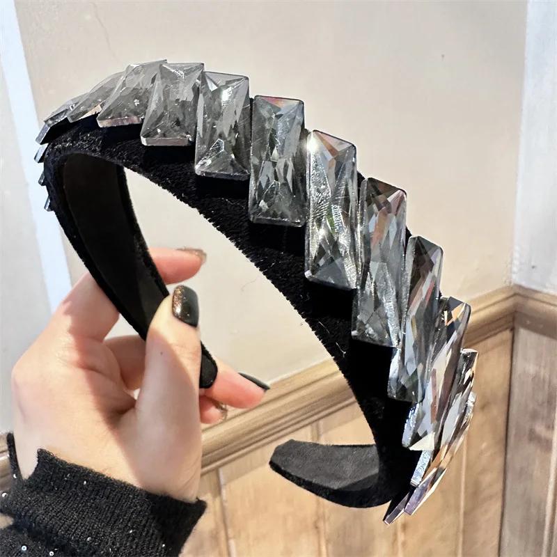 

Стразы Повязки на голову Женские Черные Серебристые Зеленые Красные Повязки для женщин Нескользящие Модные Блестящие Сверкающие Бриллиантовые Праздничные Повязки для волос