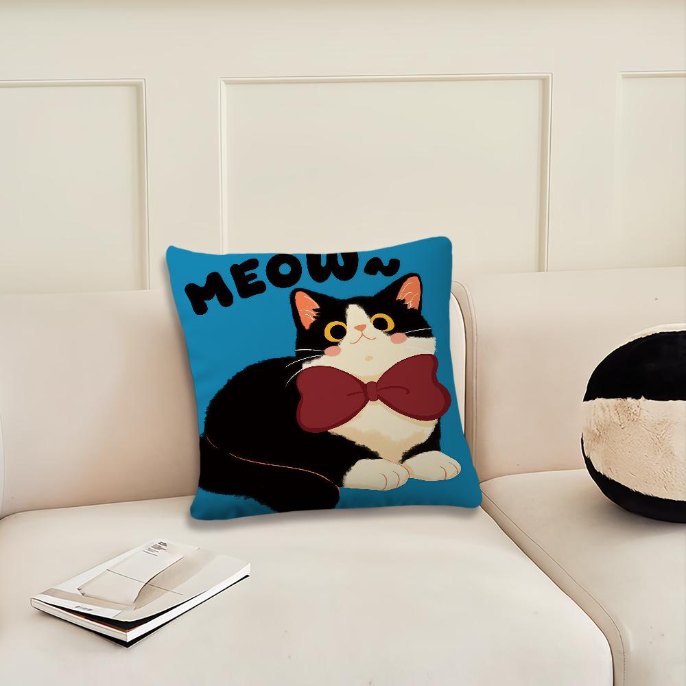 

Cartoon cat cute cushion cover Pillow Cover Decoration Room Home Sofa living Office Car Nordic Simplicity 12x12Inch
