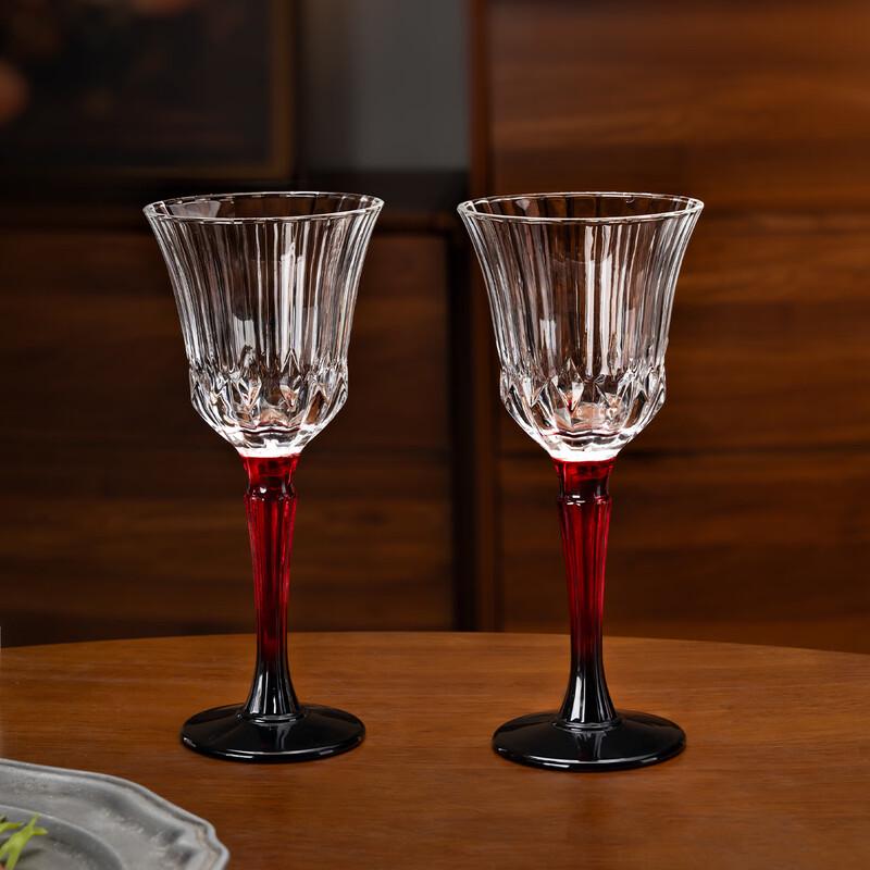 Handon Ribbed Wine Glass Set with Rack