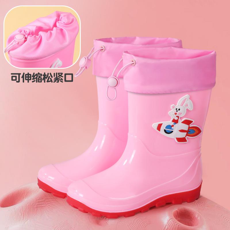Children's Spring and Autumn Baby Rain Shoes Astronaut Non-slip Waterproof Warm Rain Boots Children's Cartoon Boys and Girls Bundle Water Shoes