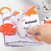 Infant Soft Cloth Book with Textured Animal Tail Crinkle Pages Early Learning Sensory  for Babies Montessori Stroller Crib Toy