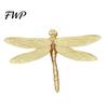 Collectible Brass Insect Ornament Dragonfly Delicate Modelling Sculpture Vintage Copper Rustic Animal Style for Home Decor Art