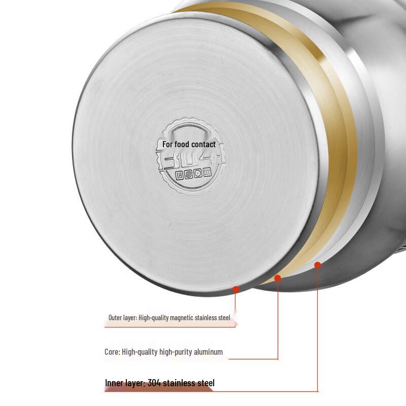 Zhishi 304 Stainless Steel Anti-Overflow Soup/Stew Pot, 22cm