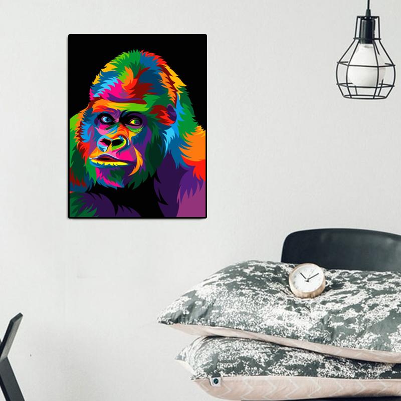Poster e stampe di animali Pittura a olio Astratta Gorilla Pittura su tela Cane Immagini a parete per soggiorno Quadro Home Decor