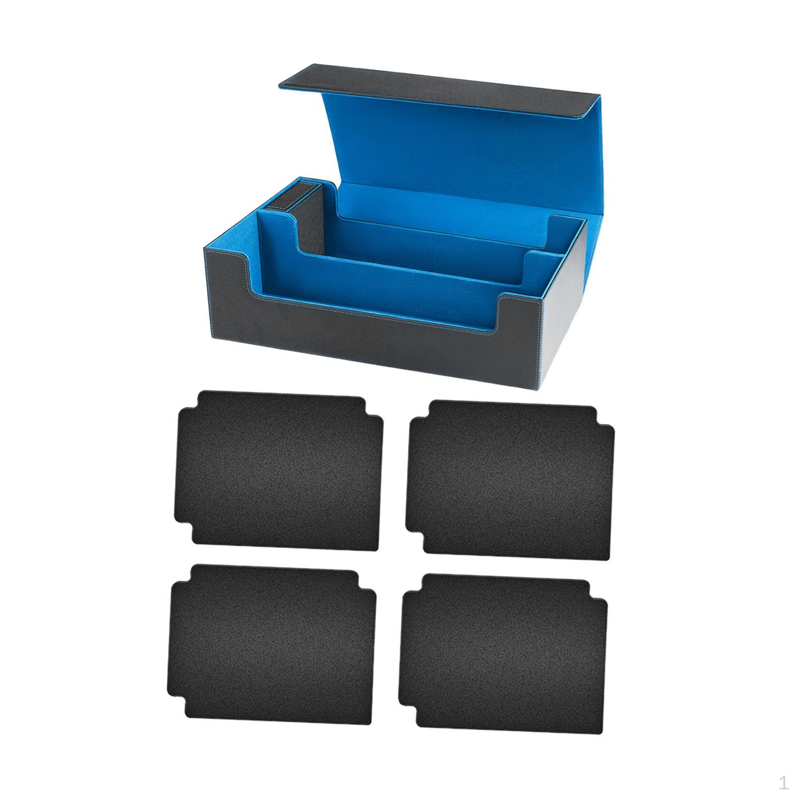 

Коробка для колоды карт, пылезащитный чехол с 4 черными картами, игра для сбора синий