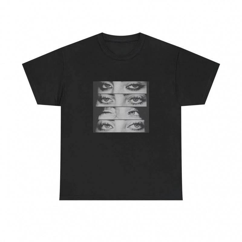 Fashion Women T-Shirt Singer Billie Eilish Eye Collage Graphic Printed S