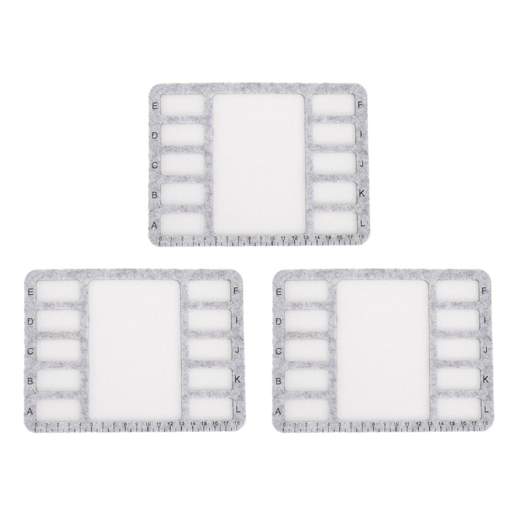 3PCS Rectangle Bead Mat Felt Beading Tray with Centimeter Alphabetic Scale for   Art Crafts Jewelry Making Bead Supplies