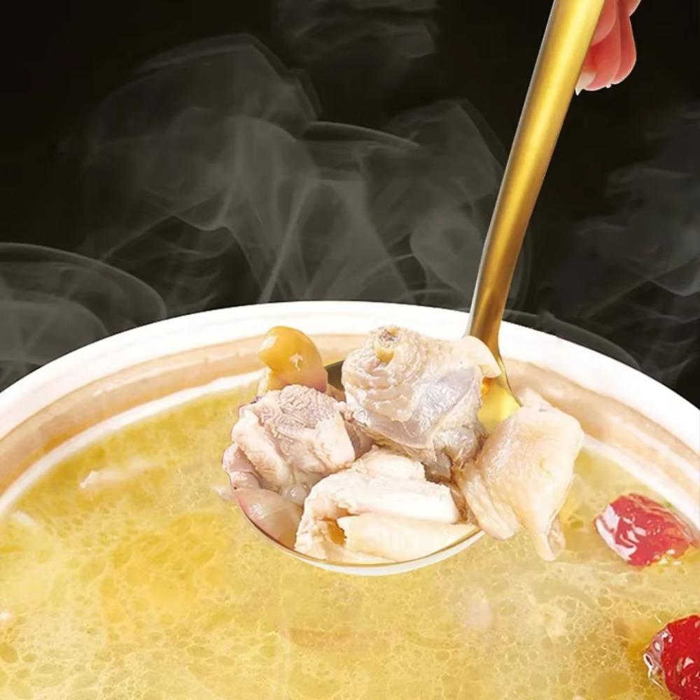 6pcs Stainless Steel Soup Spoon Set Gold/Silver Korean Hotpot Spoon Kitchen Utensil Set Cooking