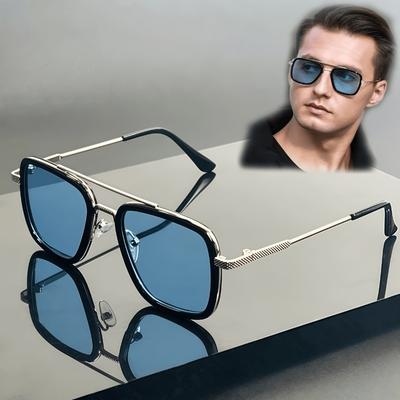 1/2 Paar Herren-Brille im klassischen Stil mit Metallrahmen, Design mit doppelter Brücke - Geeignet für den täglichen Weg zur Arbeit