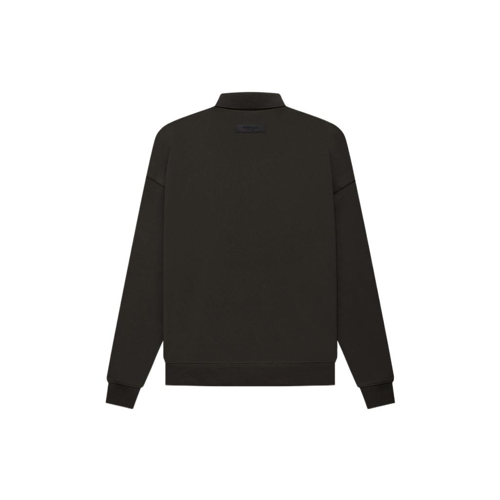 Fear of God Essentials FW22 Long Sleeve Polo Shirt Women Tops Off-Black Gray-Black FOG-FW22-386