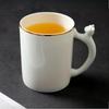 Bone China Coffee Mug with Gold Rim, 200-400ml Tea Cup with Handle White 1pc, for Espresso,Hot Cocoa,Cappuccino,Latte and Cold Drinks, Microwave Safe