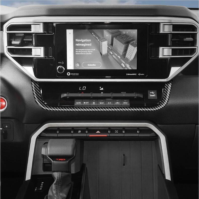 For Toyota Tundra -2024Carbon Fiber ABS Center Console Panel Button Trim