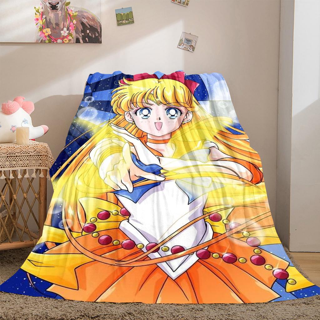 Japanese anime cute cartoon theme Sailor Moon Tsukino Usagi blanket suitable for home beds, sofa covers, office nap, outdoor warm blankets O12