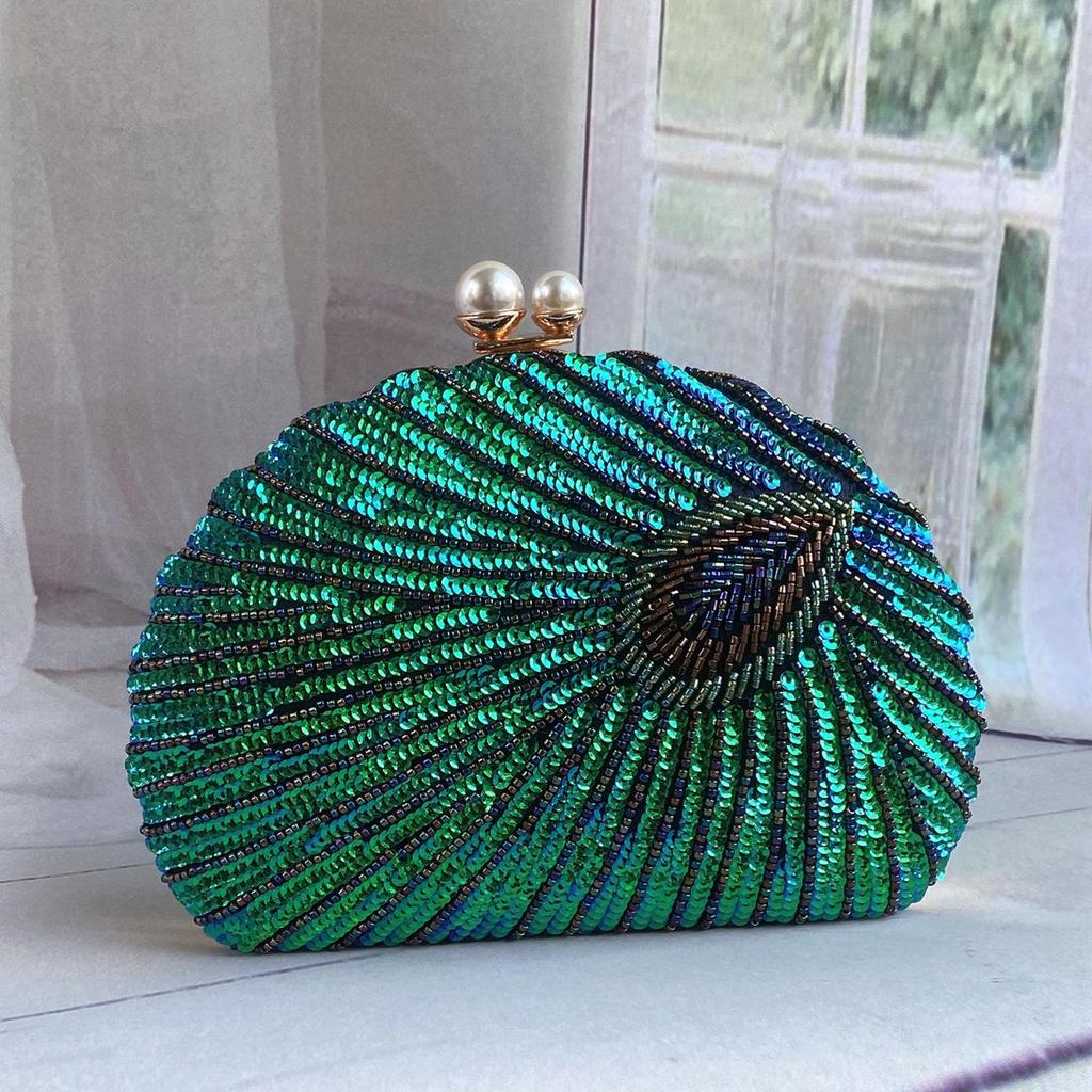 Retro Chinese Beaded Embroidery Clutch - Evening Handbag for Dinner Parties and Cheongsams