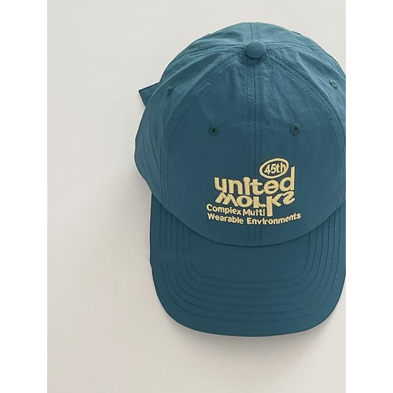 Spring and summer quick-drying baseball cap female soft top street trendy brand embroidered couple sun hat showing face small cap