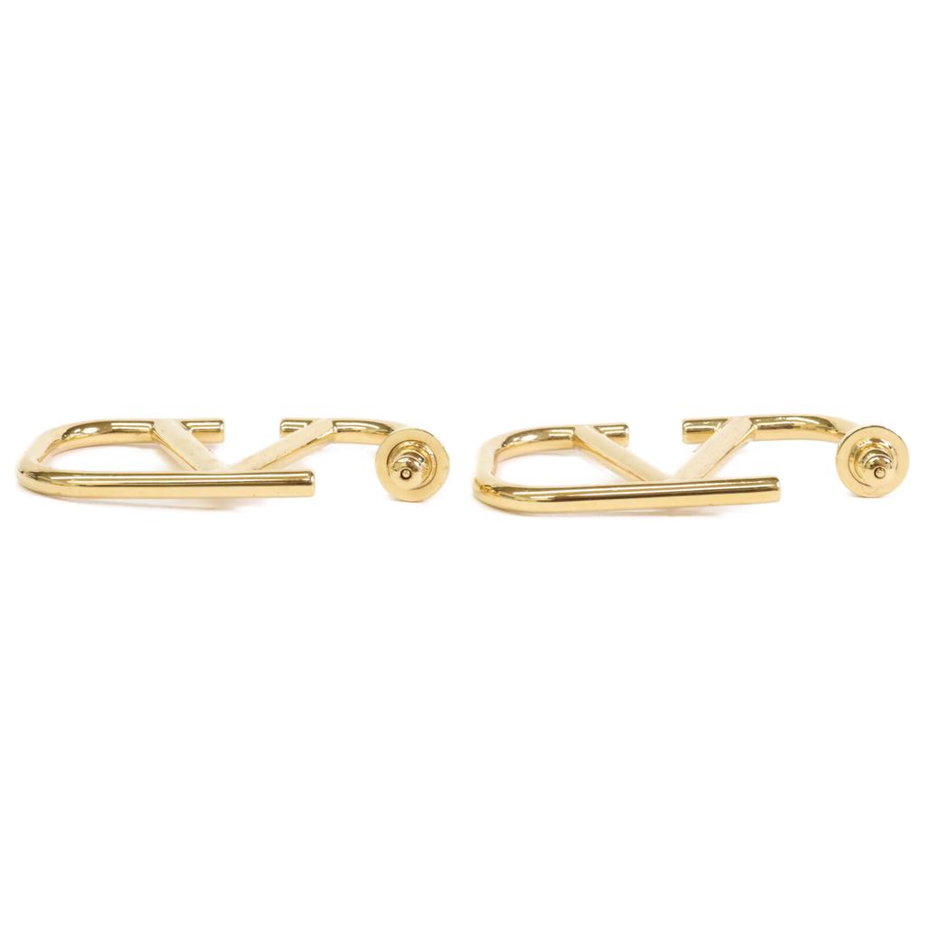Valentino V Logo Signature Metal Earring goldUsed