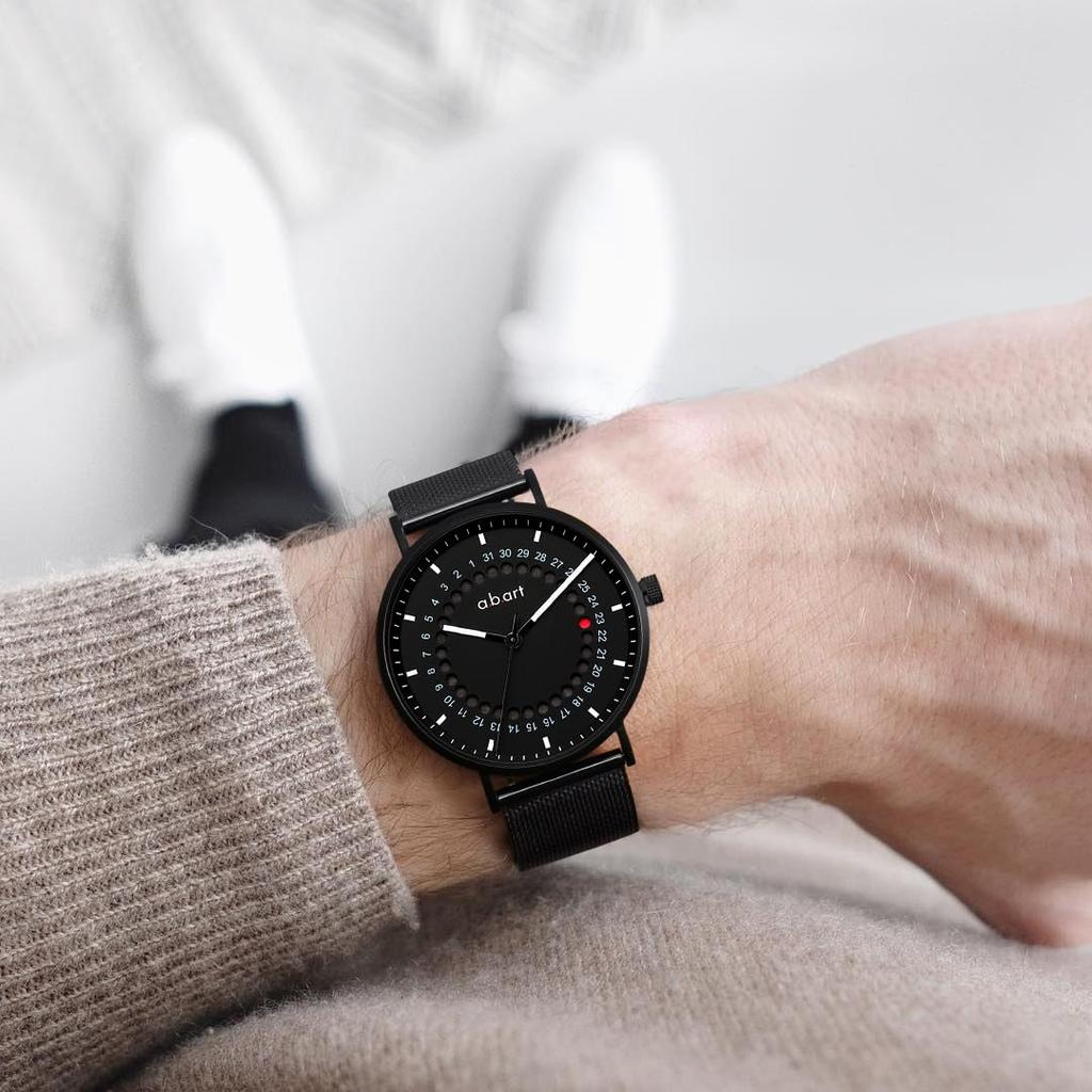 A.b.art Freiburg Jump Date 41 Mm Men’s Watch (Black / Sapphire Crystal / Mesh Bracelet)