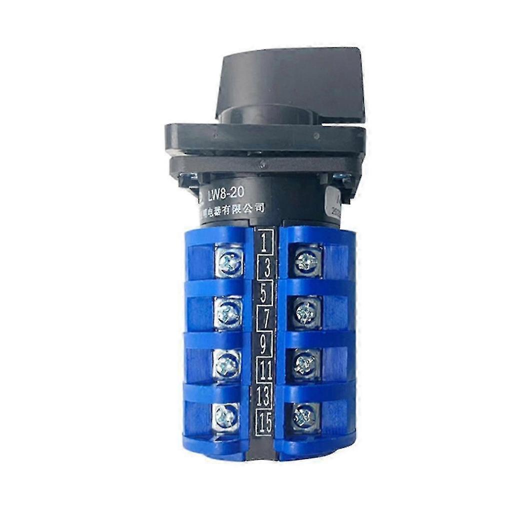 Double Speed Motor Switch, 3 Position 4 Phases 20A 500V On-Off-On Small Plate Changeover Cam Switch