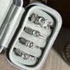 New Chinese Style Fashion Simple Open Ring, Female Secret Blue Ice Moon Ins Cold Wind Personality Light Luxury High Sense Ring