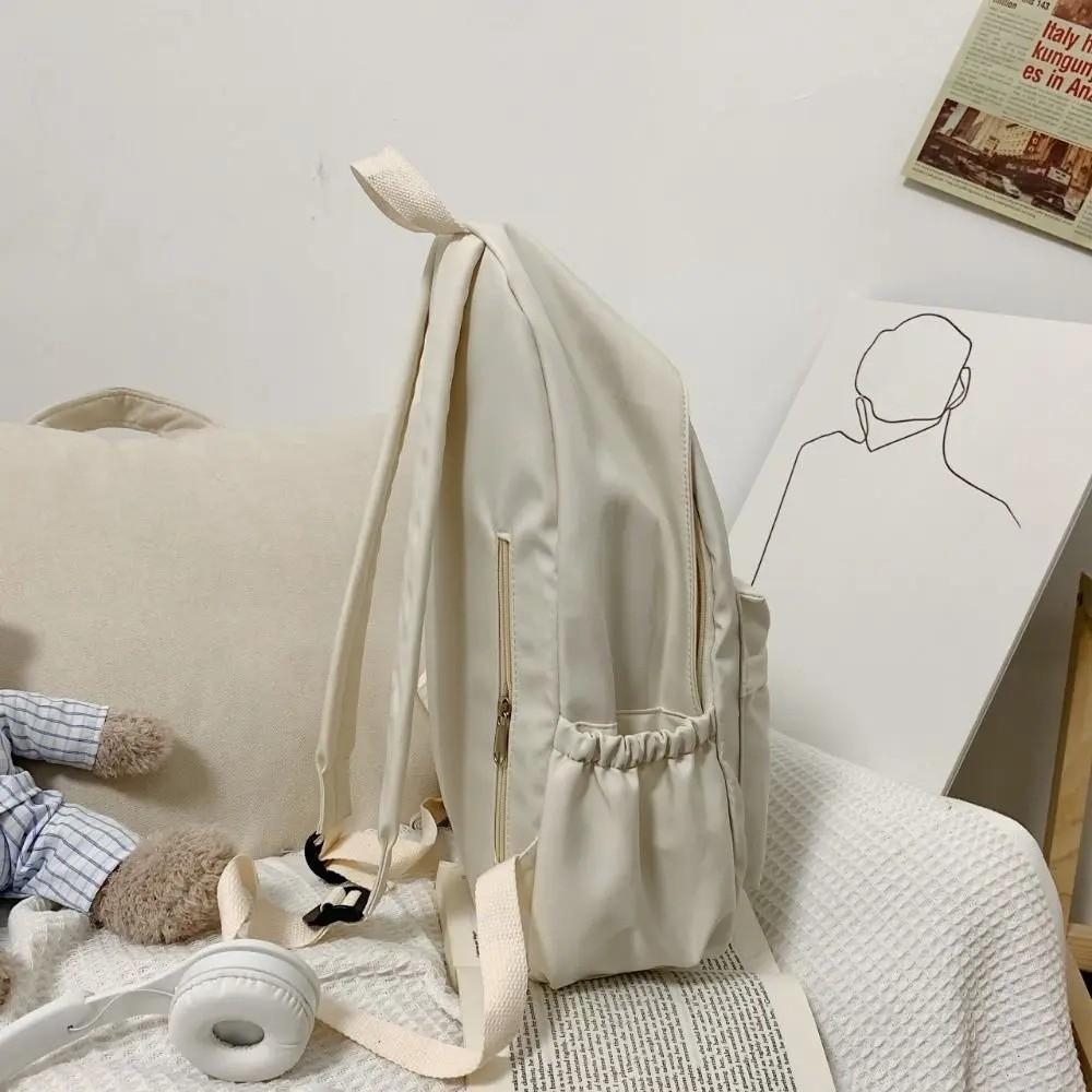 Sac à Dos Scolaire Mode Couleur Unie Sac à Dos Étudiant Durable Grande Capacité Sac Femme