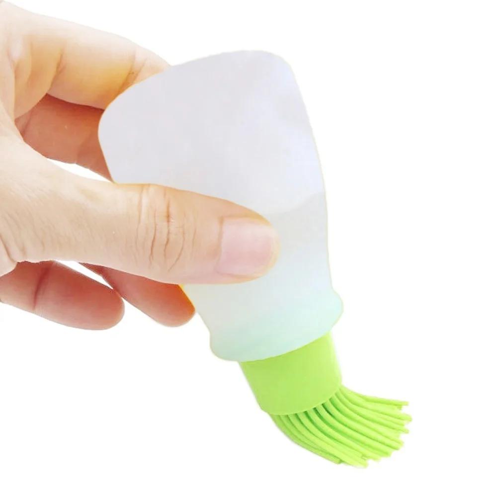 Leakproof Silicone Honey Oil Storage Bottles Containers with Brush for Barbecue Cooking Baking Tools  COLOR RANDOM