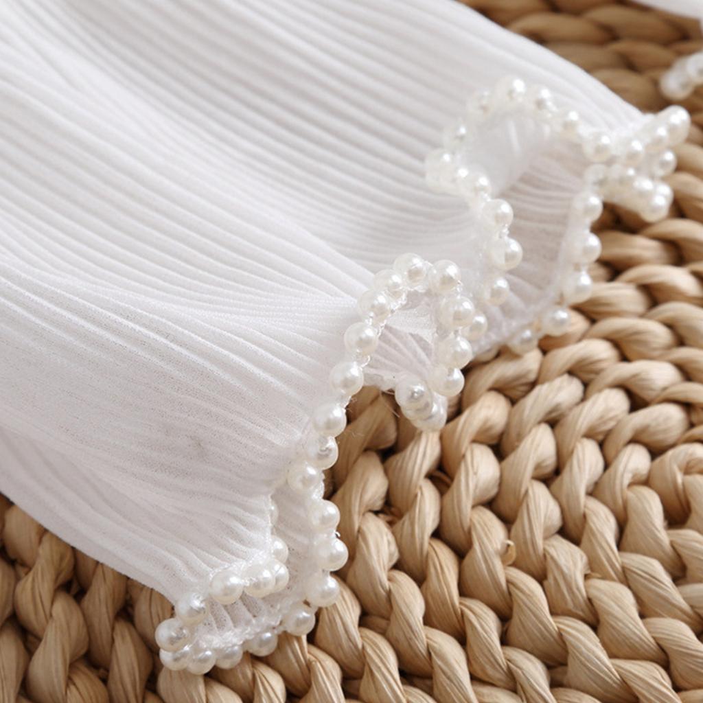 Elegant Flared Faux Sleeves Decorative Wrist Cuffs Bead Trim Sleeves For Women Girl Daily Wear Special Occasion Outfit