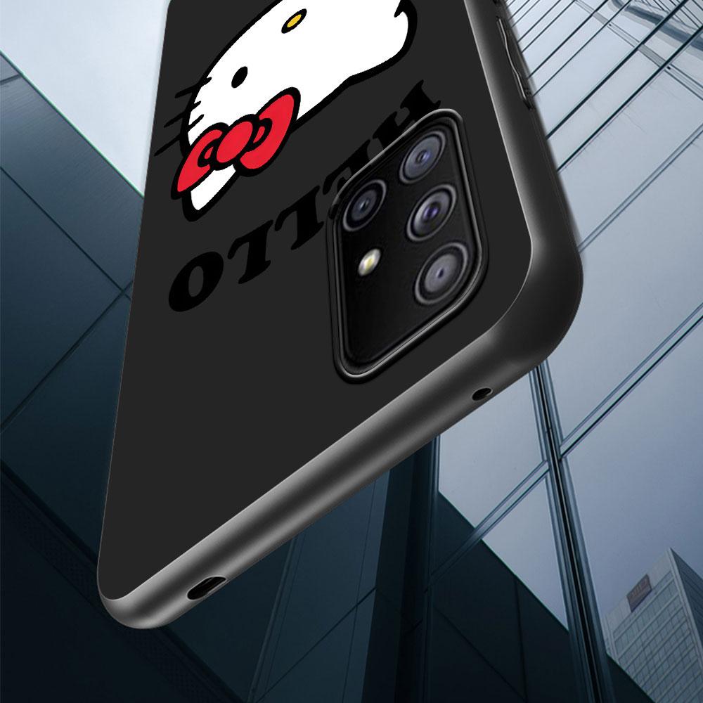 Hello Kitty Cartoon Case for Samsung Galaxy S23 S10e S10 S21 FE S22 S9 S24 Ultra S20 Plus Soft Black TPU Phone Cover Bumper