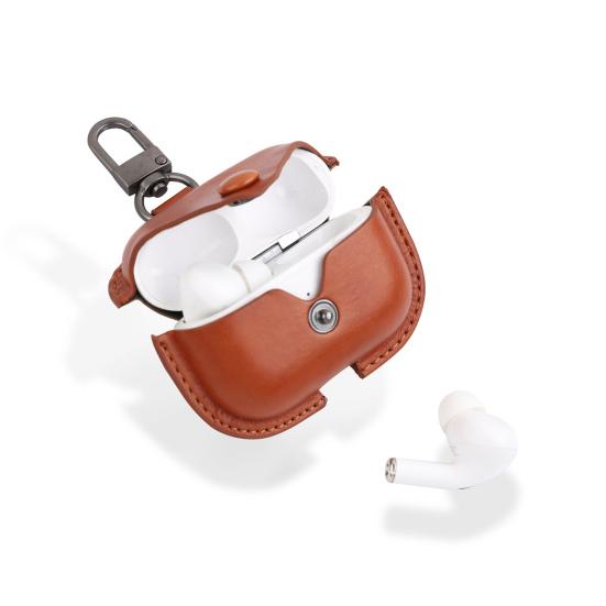 Protective Cover Dustproof Shock Absorption Full Coverage Wireless Earphone Faux Leather Case for AirPods Series