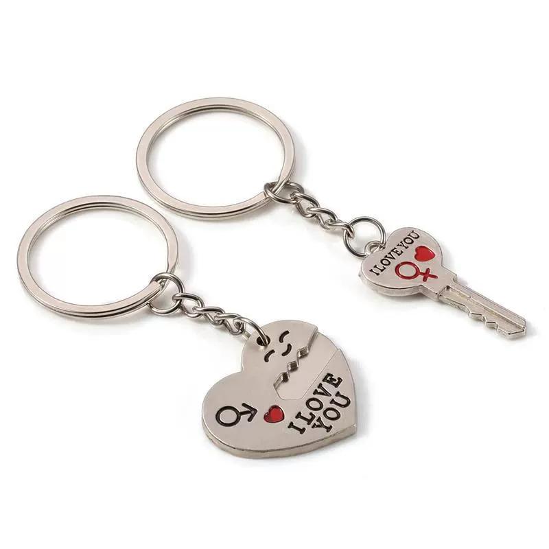 

Couple Stainless Steel Keychains for Lovers белый