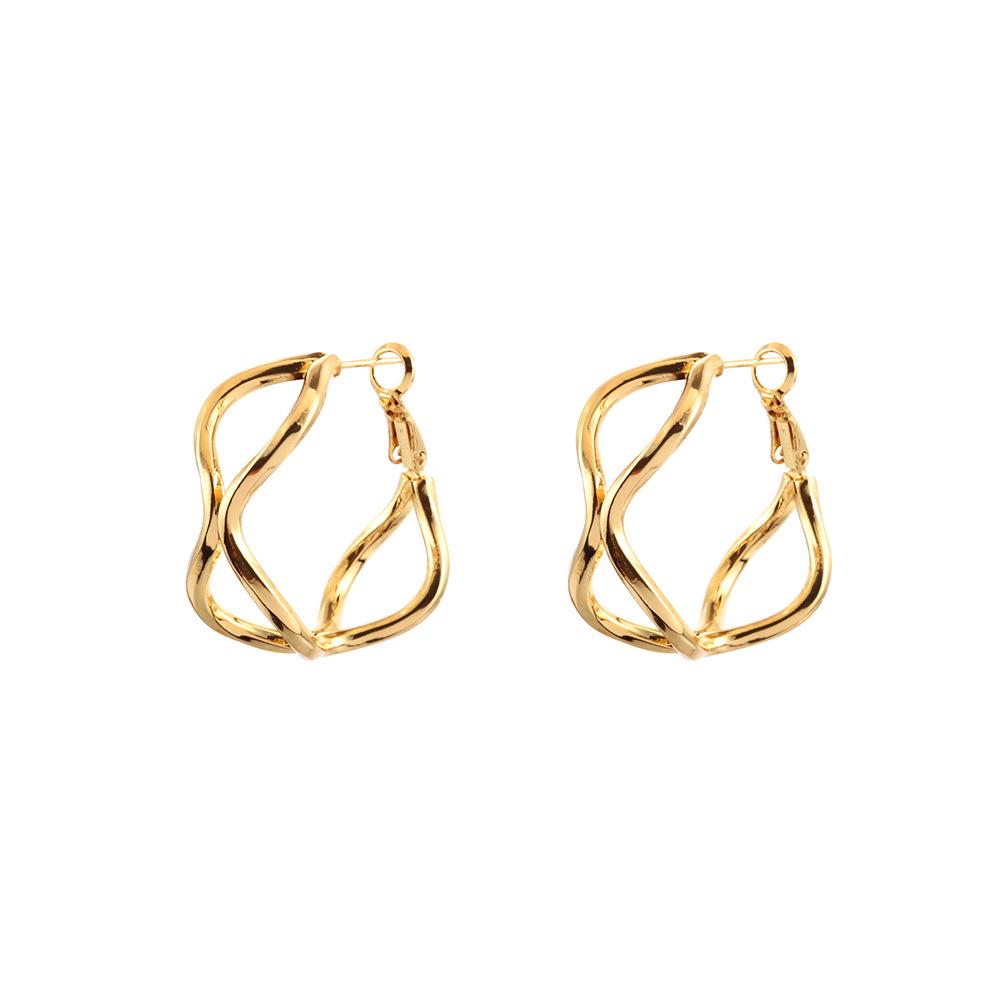 Exquisite Geometric Irregular Cross Earrings: Simple, Elegant, Fashionable Luxury for Women